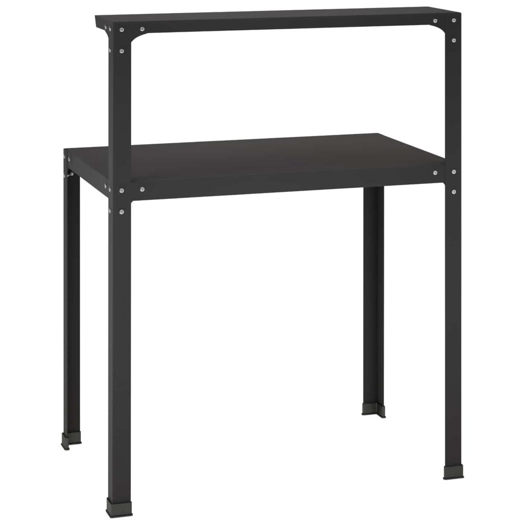 Potting Table 60 x 50 x 104 cm Powder Coated Steel Black