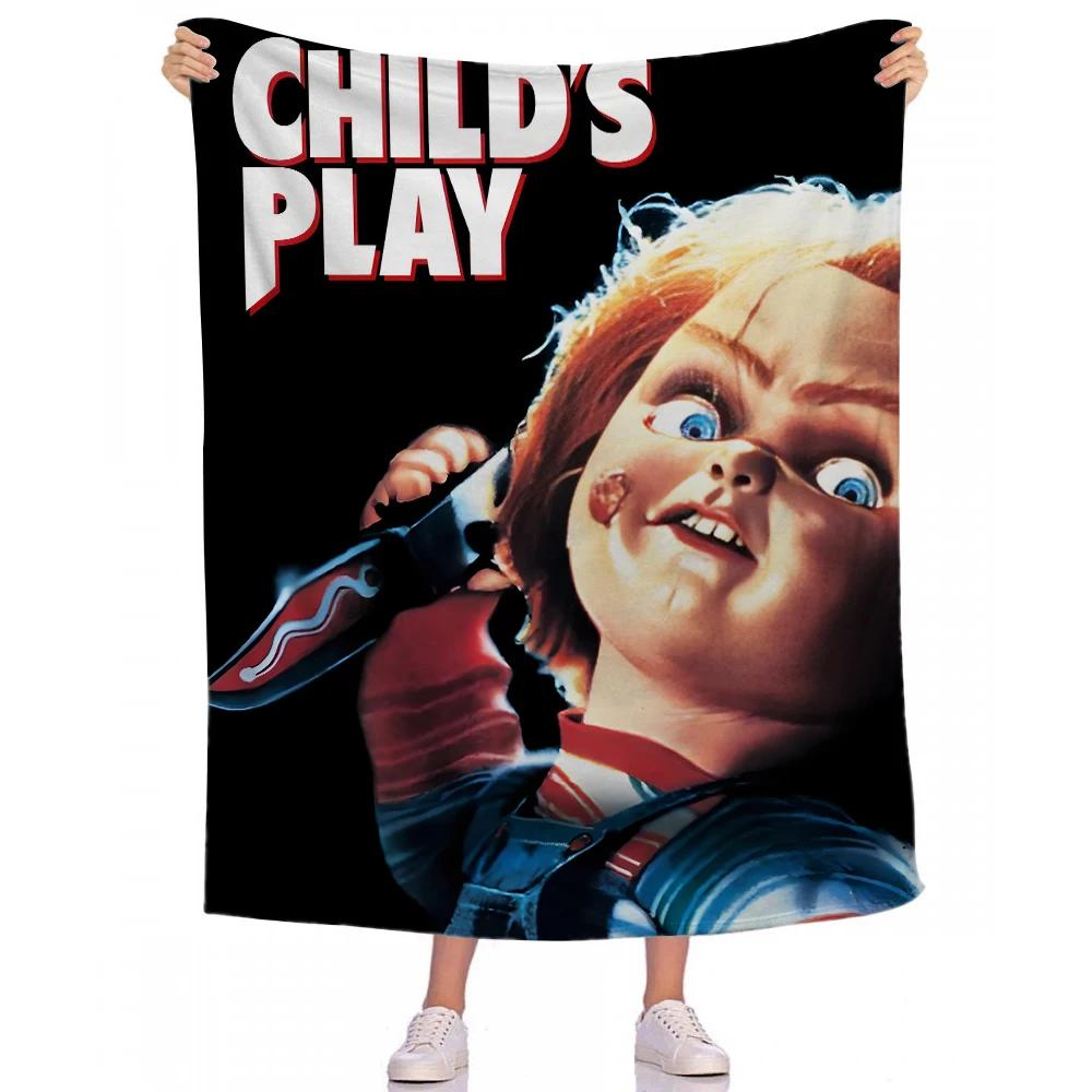 Chucky D Horror Movie Cartoon Throw Blanket Soft Cozy for Living Room Bedroom Sofa Bed Travel Fashionable Area Rug