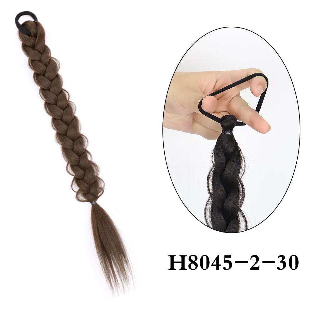 MISS WIG Синтетический длинный плетеный хвостик для наращивания волос, термостойкий искусственный хвостик для волос для женщин