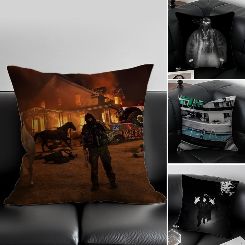 HOT YYeat New Album Cushion Cover Pillow Case Antidustmite Invisible zipper silky plush cushion