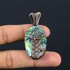 Abalone Shell 999 Copper Wire Wrapped Pendant, Handmade Gemstone Pendant Jewelry, Gifts For Wife Brand New Pendant