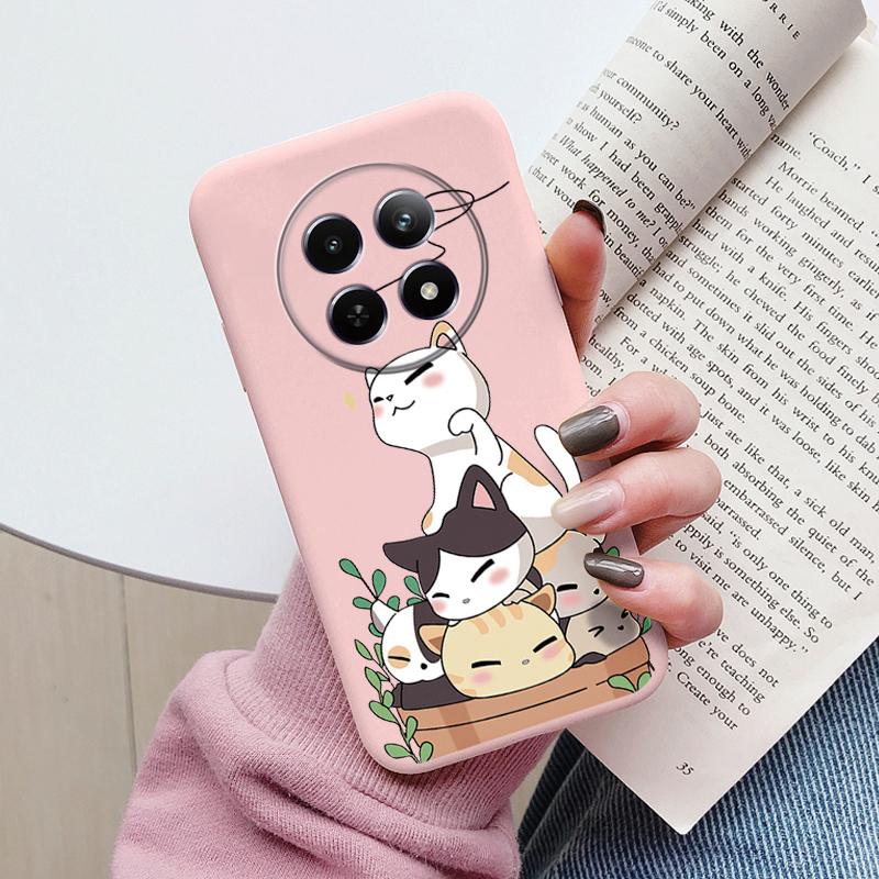 Case For Redmi 14C 4G 14R 5G A4 Note 14 Pro Poco C67 Cute Heart Flower Back Cover Soft Silicone Matte Protective Fundas Cartoon