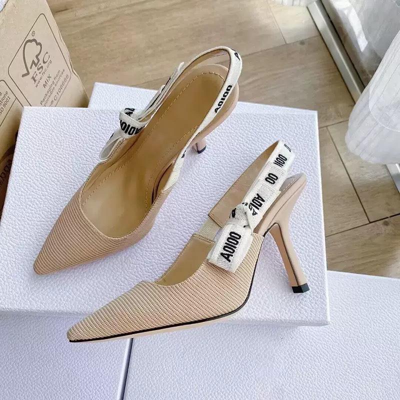 Женские вязаные полосатые сандалии D Brand на kitten heel с бантом