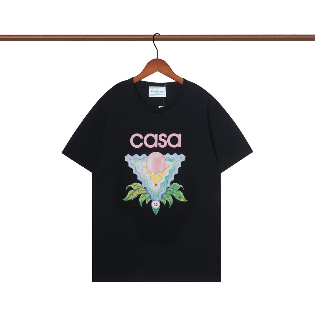 Casablanca 23 spring and summer new fantasy gate starry sky castle casa letter logo short-sleeved couple T-shirt