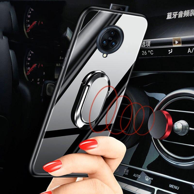 For Xiaomi POCO X3 NFC Case Magnet Ring Stand Holder Phone Case for Xiaomi POCO F3 M3 Pro Redmi Note 10 Pro Max 9C K40 Hard Tempered Glass Back Cover