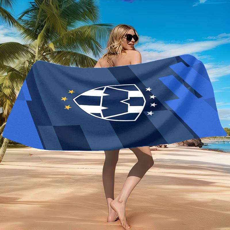 Monter-rey Football Crest Art Printed Microfiber Beach Towel, Soft And Absorbent, Quick-Dry, Ideal for Summer Travel, Beach Essential, Swimming Pool