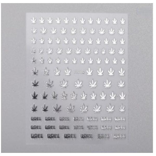 New Retro Nail Art Hot Stamping Stickers Embossed Flower Branches and Jade Leaves Nail Art Decorations