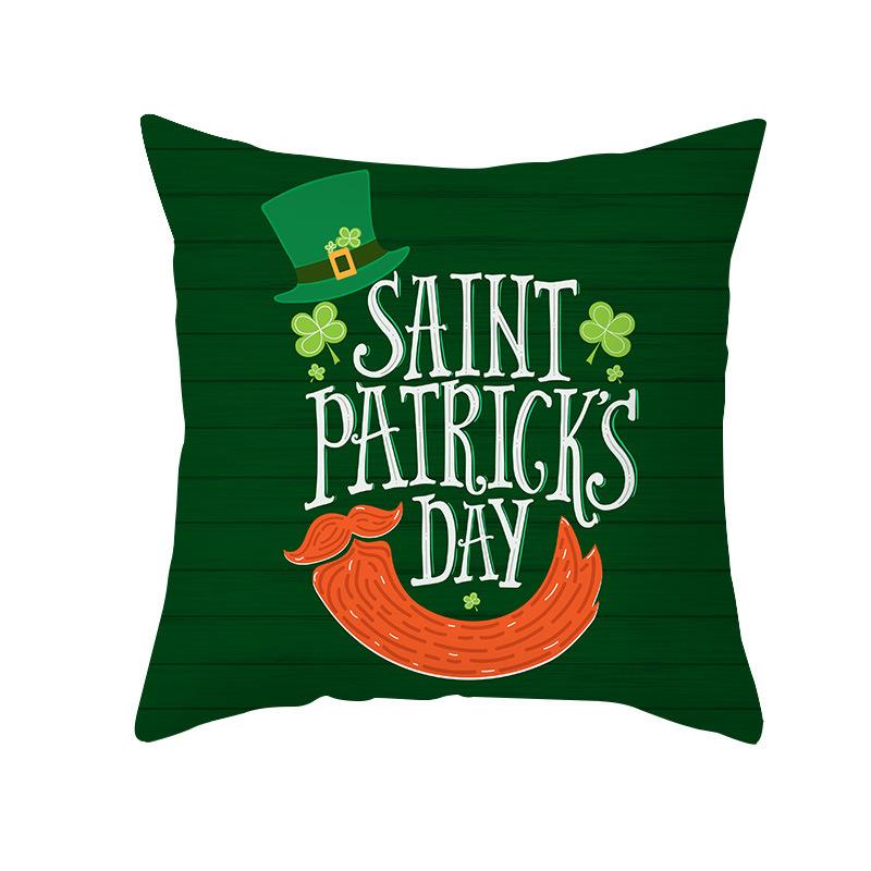 Улица. Подушка на День Святого Патрика Зеленая Мультяшные Буквы Четырехлистный Клевер Наволочка на Подушку для Дивана Подушка на Национальный День