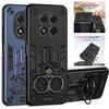 Чехол для Xiaomi Redmi Note 14 Pro 5G 14 Pro+ Plus Защитная крышка Военный класс Ударопрочная Броня Металлическое кольцо Подставка Fundas