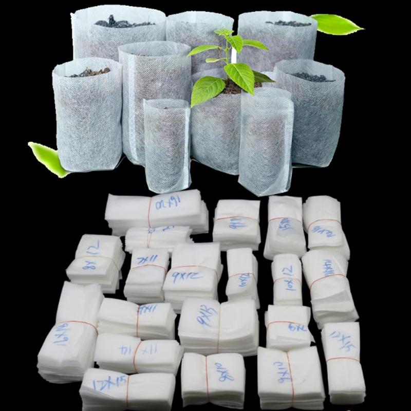 100Pcs Biodegradable Non-Woven Nursery Bags Fabric Eco-Friendly Planting