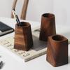 Вместительная подставка для ручек из орехового дерева, винтажный настольный органайзер, горшок для хранения, пенал, дом