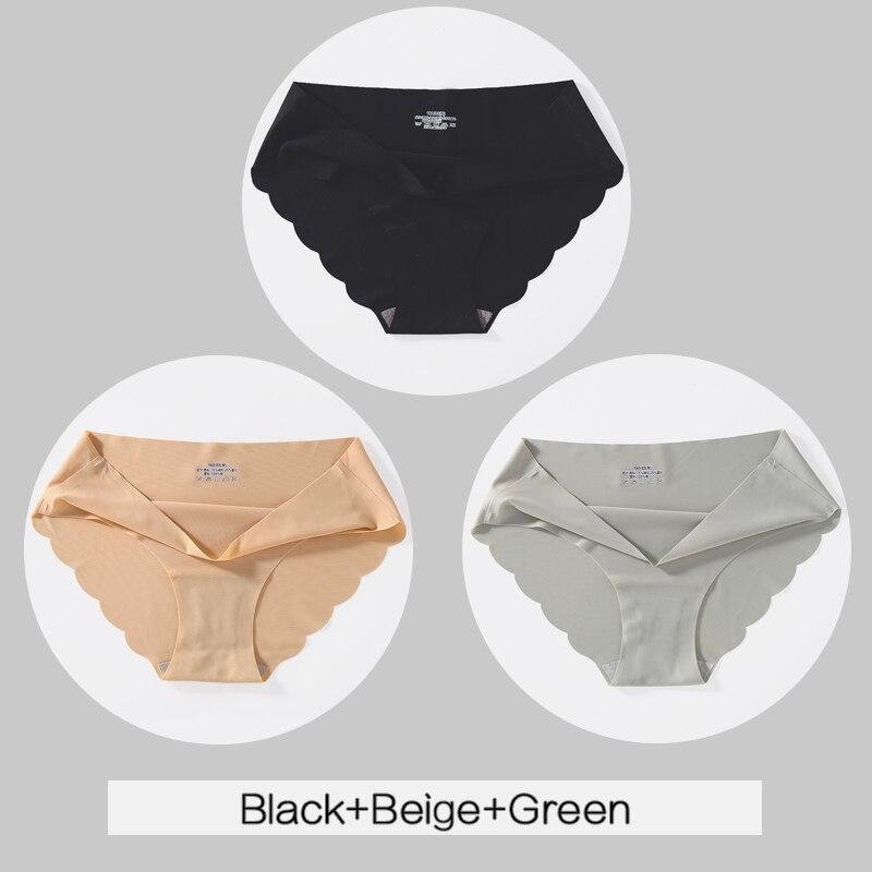 3PCS/Set Women Panties Sexy Seamless Underwear Pantys Lingerie for Female Underpants Soft Solid Color Low-Rise Briefs Intimates