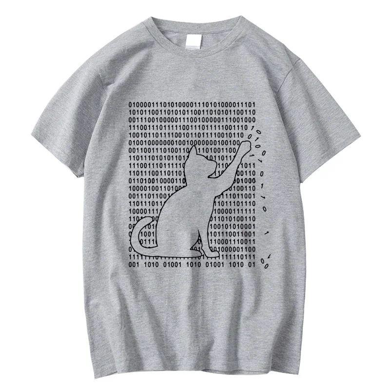 Harajuku Creative Design Top Gothic Top Funny Cool Cat Design Print Cotton Loose Short Sleeve Casual TShirt