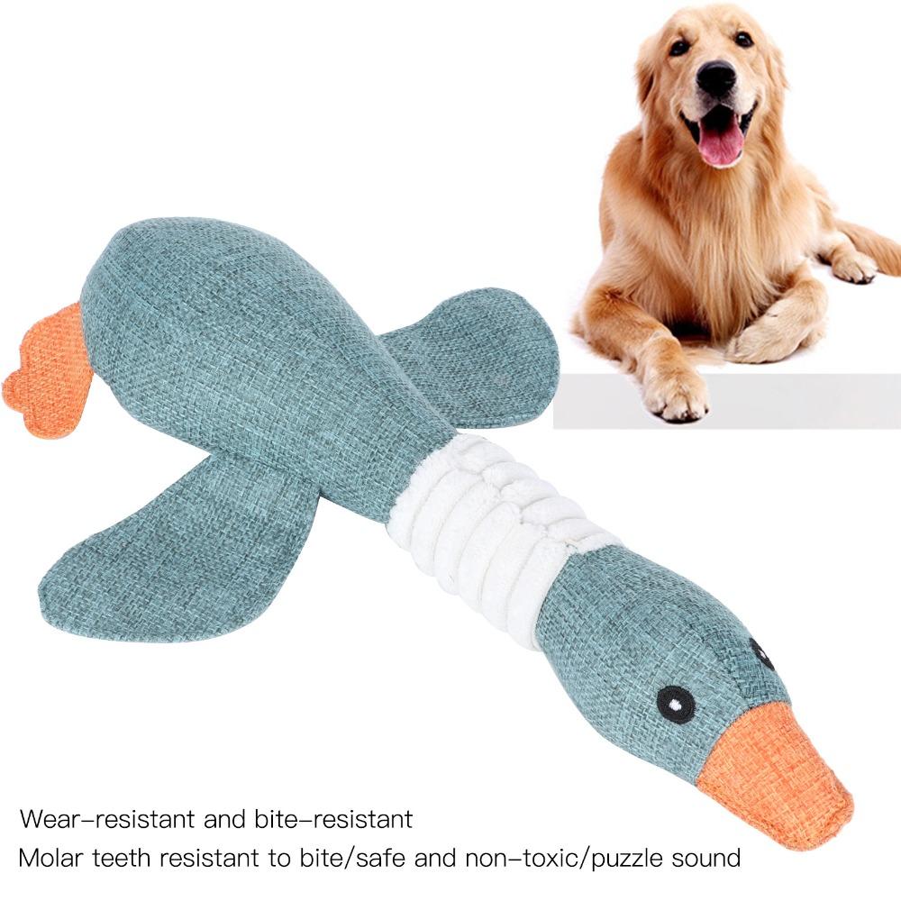Goose Shaped Goose Pet Toy Plush Surface Cat Molar Toy Soft Touch Dog Chew Toy Interactive Play