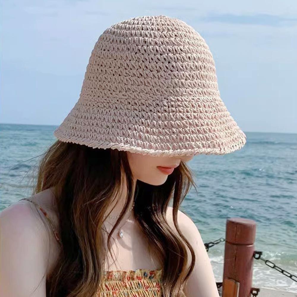 Foldable Beach Cap UV Protection Panama Cap Women Shade Hat