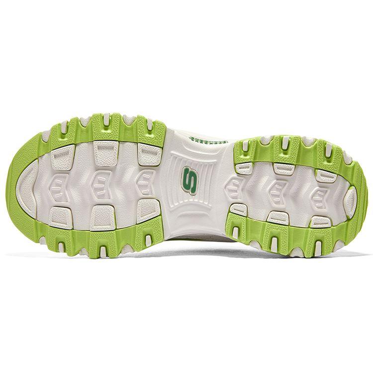 Skechers DLites 1.0 Кружево Медведь 2.0 Сетка Удобные Универсальные Повседневные Прочные Низкие Папины Кроссовки Женская кроссовка Белый Зеленый 896738-WGR