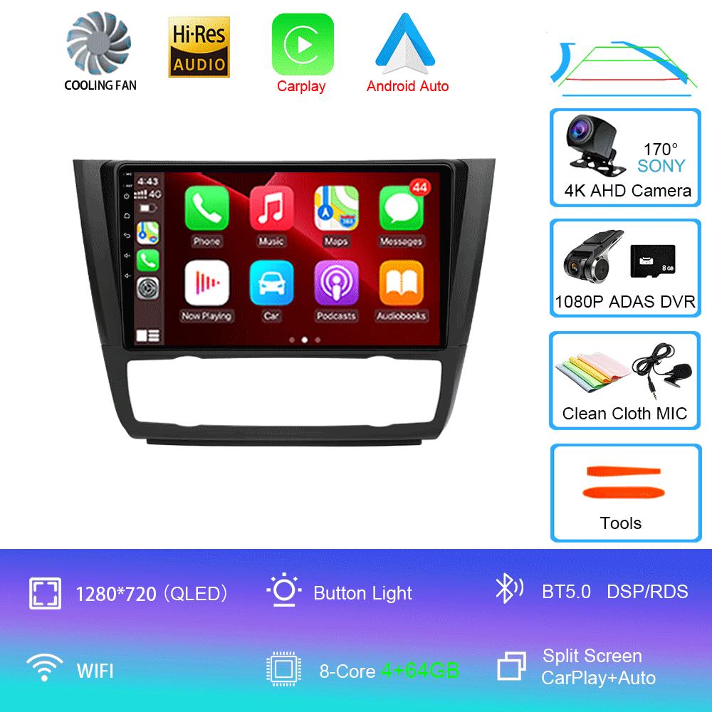 Car Radio Android 14 For BMW 1 Series E81 E82 E87 E88 2004 - 2012 Carplay Multimedia Video Player Serero Auto No 2Din DVD