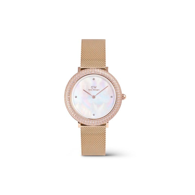 DANIEL WELLINGTON Серия Brilliant Часы Кварцевый механизм Стальной ремешок 32 мм Циферблат с рябью Женские часы Сверкающий кристалл DW00100823