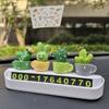 Cute Character Privacy Protection Parking Phone License Plate Cactus Notification Board Luminous, White, 1 piece,Korean Car Acc