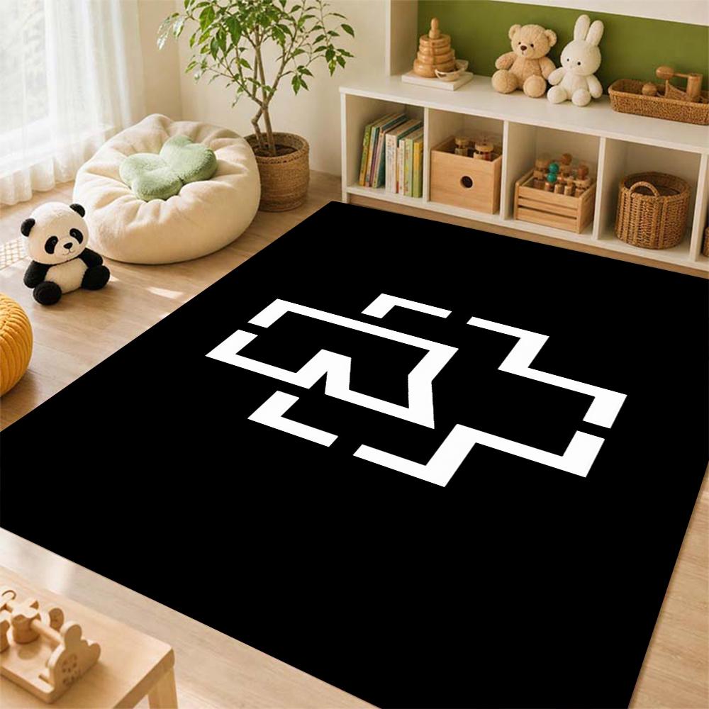 Rammstein Iconic Industrial Metal Logo Theme Rug Durable Stainresistant Carpet For Bathroom Kitchen Home Party Decor Great Holiday Gift