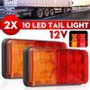 2PCS LED Tail Light Taillight Turn Signal Indicator 12V24V 10 LED Truck Side Lights Stop Brake Rear Light For Car