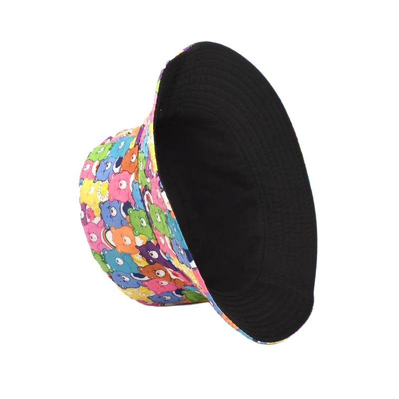 New Cute Cartoon Care Bears Fisherman's Hat Sunscreen Double Sided Basin Hat Men's and Women's Outdoor Travel Sunshade Hats