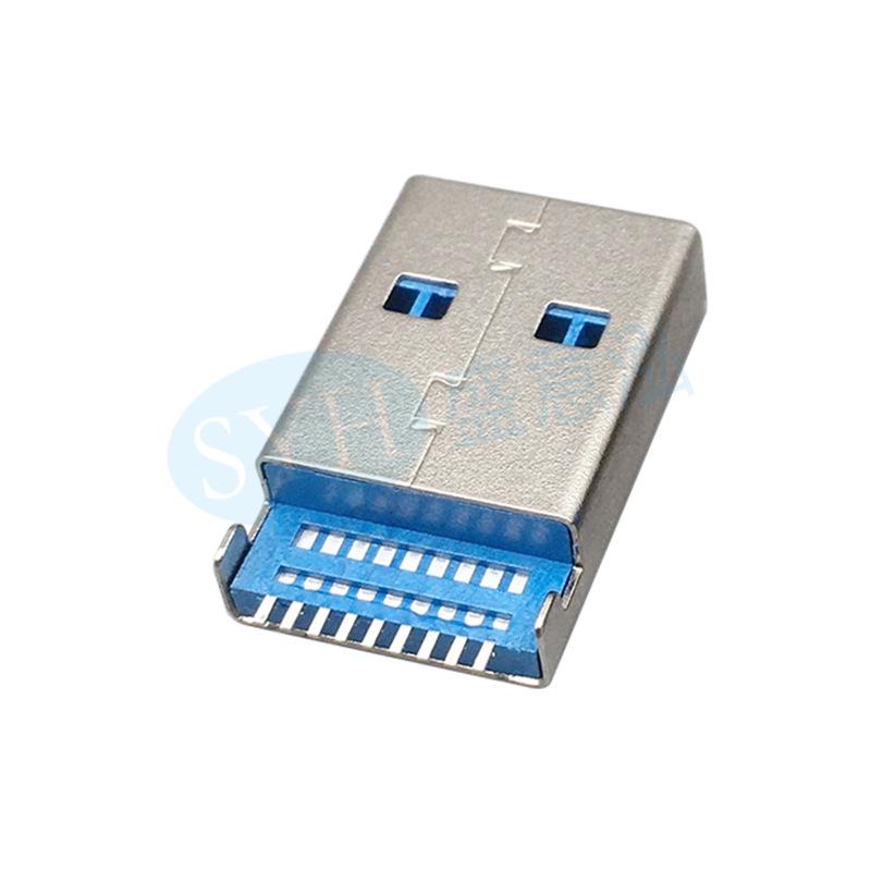 USB 3.0 гнездо, встраиваемое, с 1,9 мм прямыми штырьками, поверхностный монтаж 180°, высокоскоростной USB 3.0 штекер.
