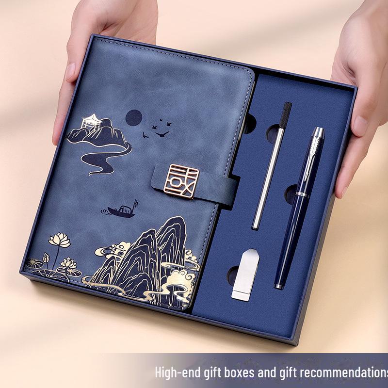 Подарочный набор из блокнотов формата А5 «Культура и творчество» — сувенир в китайском стиле с индивидуальным логотипом