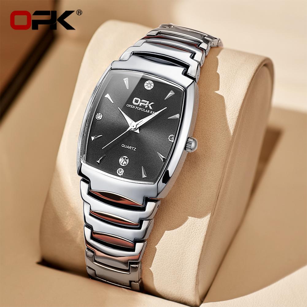 OPK 8112 Ladies Watch Original Quartz Brand Simple Fashion Quartz Watch Waterproof Square Watch Stainless Steel Luminous Watch