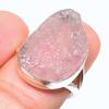 Natural Morganite Rough Gemstone 925 Solid Sterling Silver Jewelry Ring S.6 O4e42