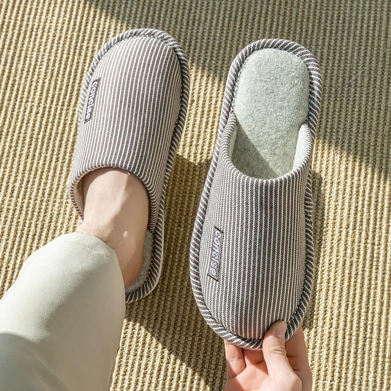 Spring and Autumn Cotton Slippers Four Seasons Winter Women's Indoor Home Cotton Linen Non-slip Linen Home Couple