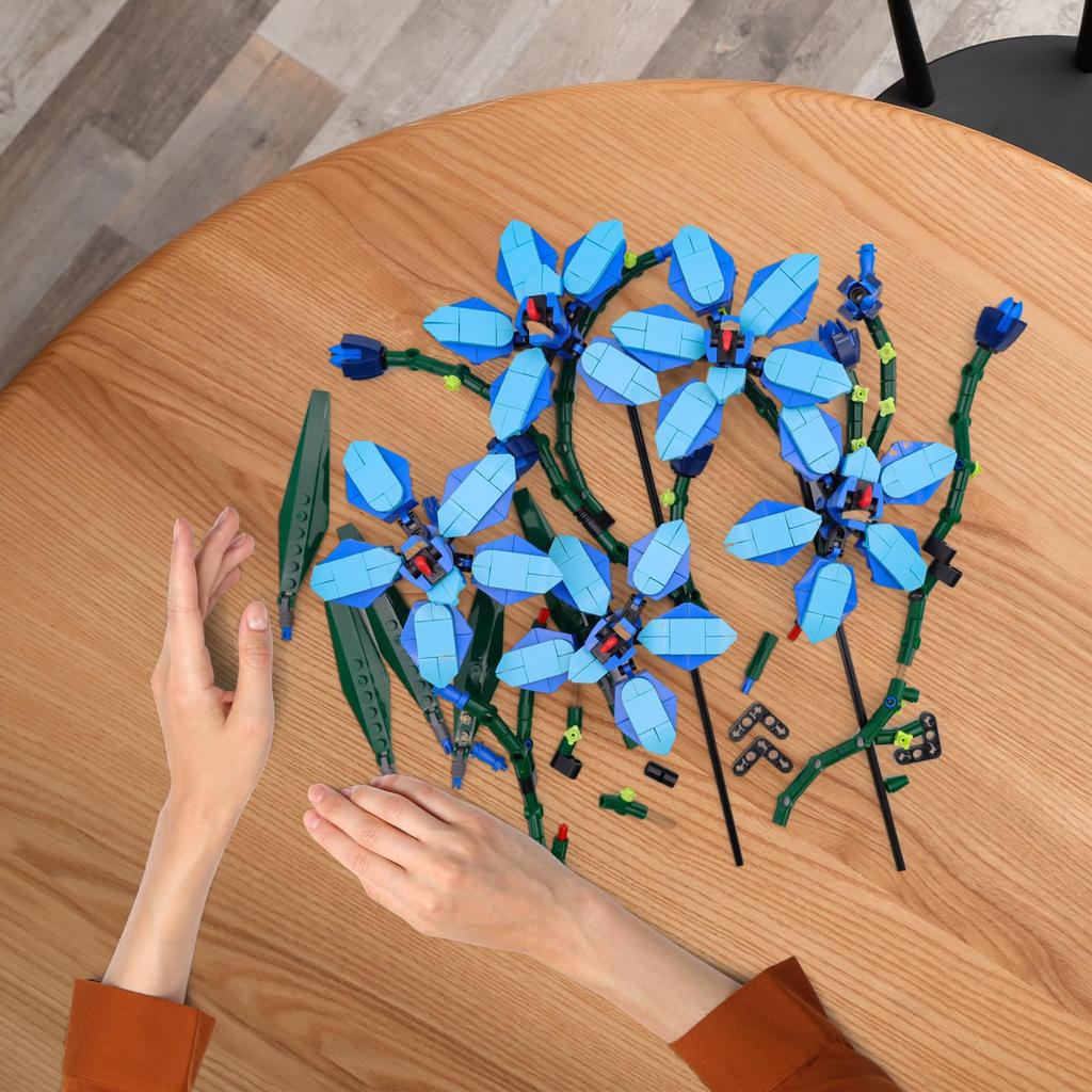 Набор блоков цимбидиума HIUME, 1097 деталей, высота совместима с Lego Flowers и основными брендами, креативные строительные блоки для самостоятельного изготовления, игрушка, подходящая для детей
