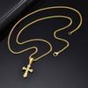 Vnox Small Stainless Steel Cross Necklaces, Retro Personality Pendant Accessories, Religion Faith Jewelry Gift
