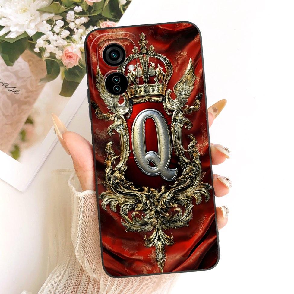 Чехол для Tecno Spark 9 Pro KH7 KH7n Чехол для Tecno Spark 9T Case KH6 Силиконовый Роскошная Корона Мода Буквы от A до Z 2D Расписной Корпус
