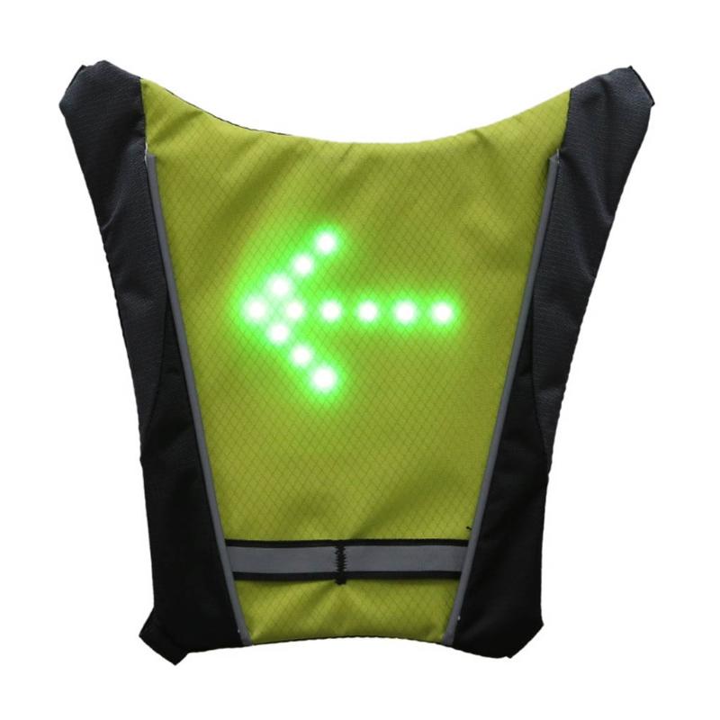USB Charging Reflective Backpack Vest Turn Signals Indicator for Bicycle Riding