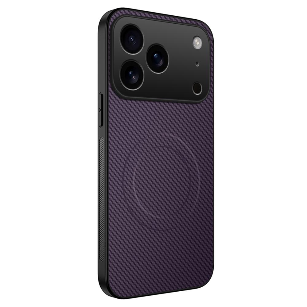 Ультратонкий магнитный кожаный чехол из углеродного волокна для iPhone 17 Air 16E 16 15 14 13 Pro Max для Magsafe Ударопрочный военный чехол