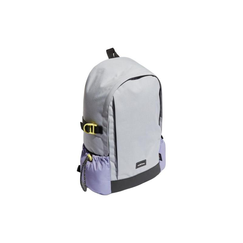 Adidas Neo Recycled Polyester Backpack Medium Size Unisex Light Silver & Purple & Lemon Adidas HT6774