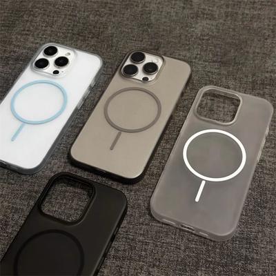 Матовый Ультратонкий Полупрозрачный Чехол для Беспроводной Зарядки Magsafe для iPhone 12 13 14 15 16 Plus Pro Max Жесткий ПК Магнитная Крышка