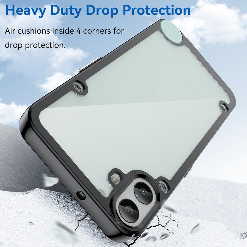 Акриловый противоударный чехол для телефона Nothing CMF Phone 1 Прозрачная задняя крышка цвета конфет с рамкой для Nothing Phone 2A 2 1