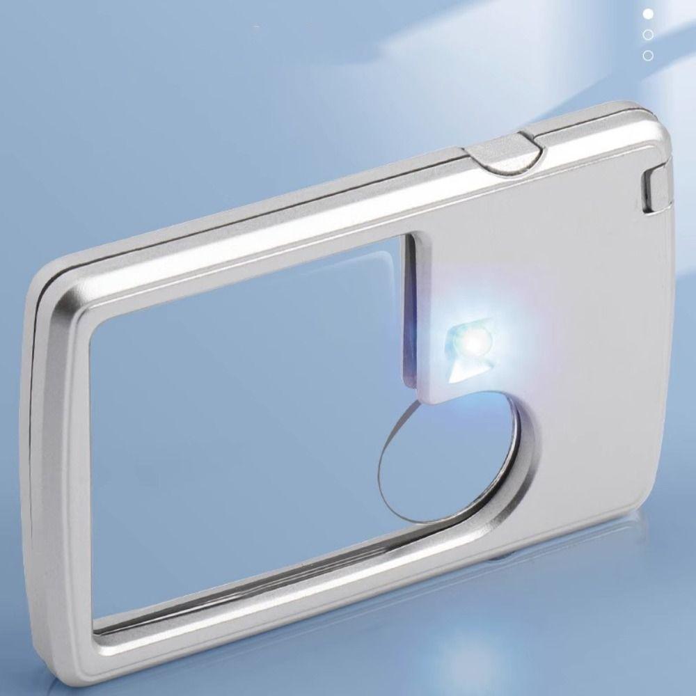 Mini Jewellery Magnifying Glass LED Reading Magnifying Durable Card Type Magnifying Glass Elderly