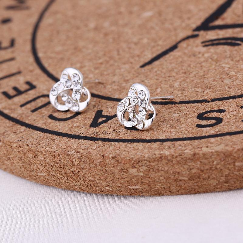 Серьги-гвоздики Anting из корейского серебра, блестящие женские серьги-гвоздики в форме сердца, ювелирные изделия в подарок