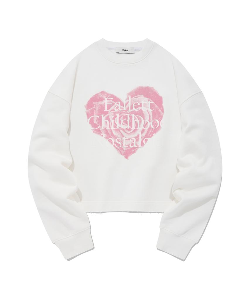 FALLETT Nostalgia Crop Sweatshirt White
