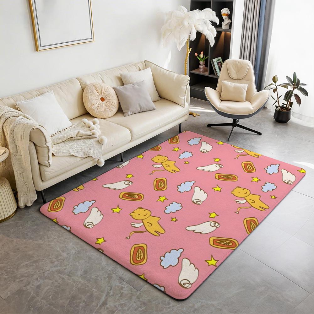 C Cardcaptor S Sakura Cartoon Floor Mat Eco Flannel Doormat Non Slip Odorless Indoor Floor Rug Soft Short Plush Home Mat