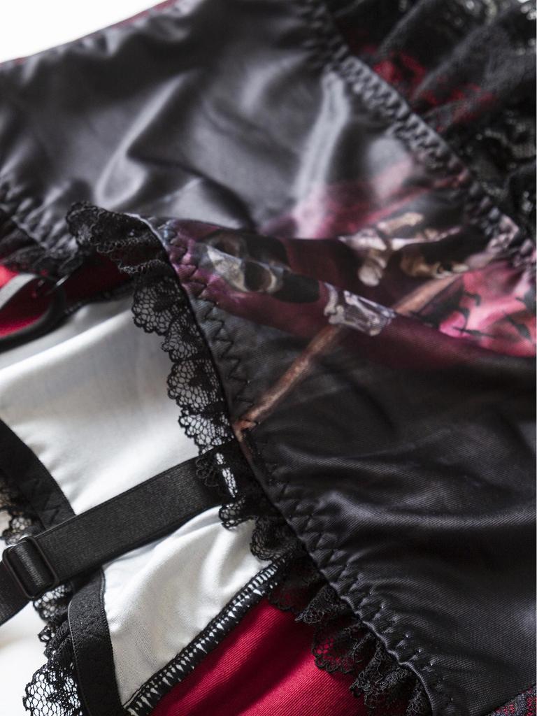 Темный готический принт Бога Смерти, кружевной лоскутный камзол - Быстрая доставка, горячий кроп-топ для девушки