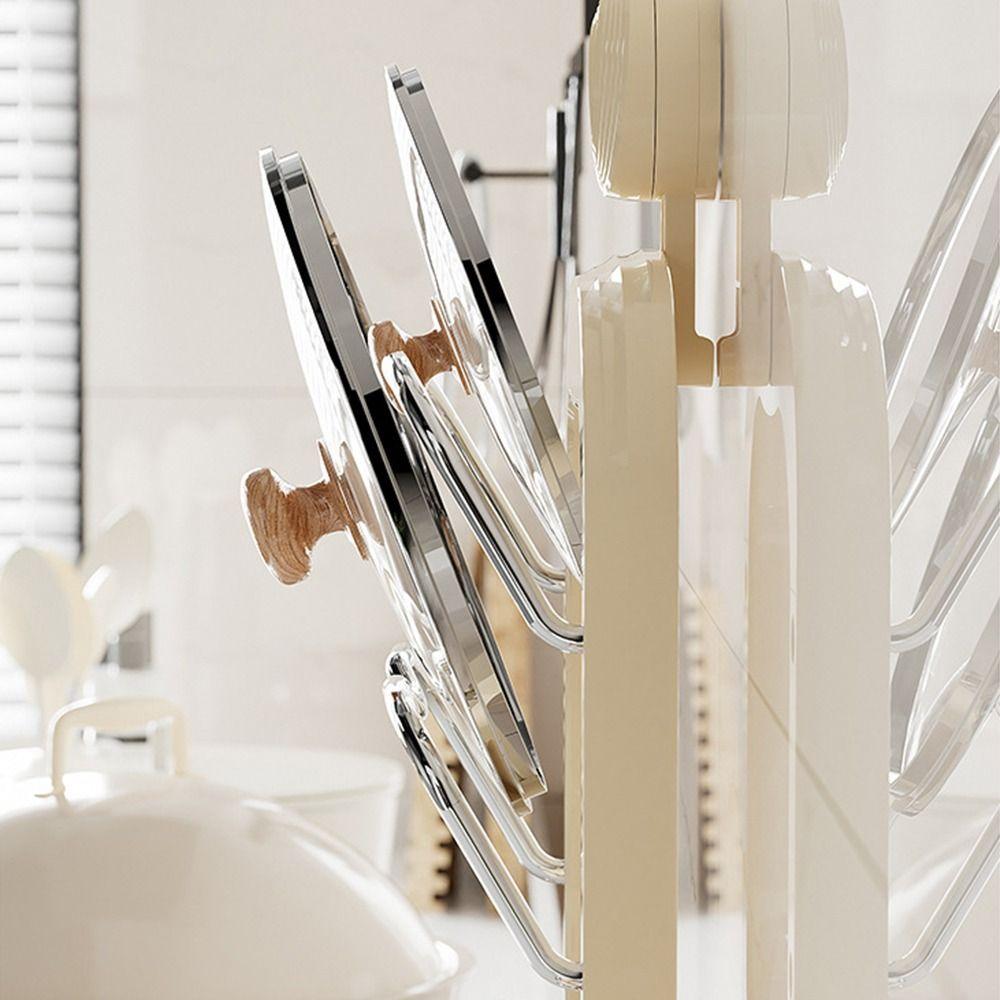 Настенный держатель для крышки кастрюли, держатель для разделочной доски без проколов, держатель для хранения крышек для кастрюль в кремовом стиле