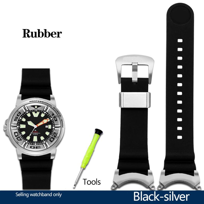 Новый резиновый ремешок для часов Citizen BJ8050 BJ8050-08E, нержавеющая сталь, ушки, маленький/маленький монстр, модифицированный силиконовый ремешок для часов