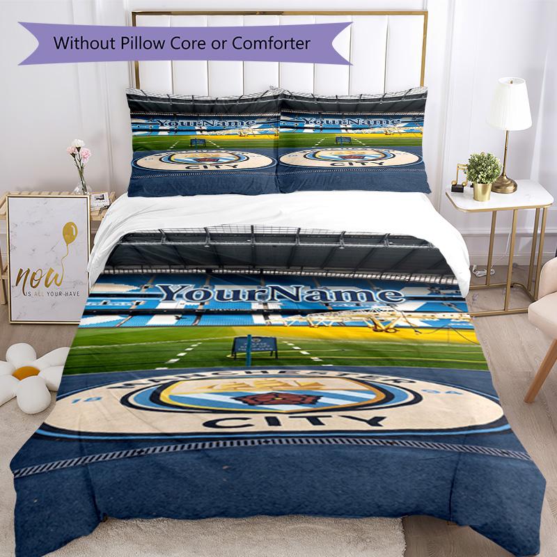 Manchester City Customize your name Bedding Set Breathable Duvet Cover with Pillowcases Home Decoration Birthday Gift