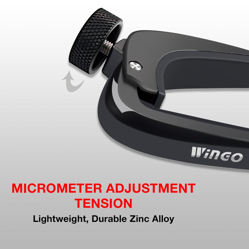 WINGO Capo Tast для электрогитары Professional Perfect Tension Capo Black Гитара/Акустическая - -