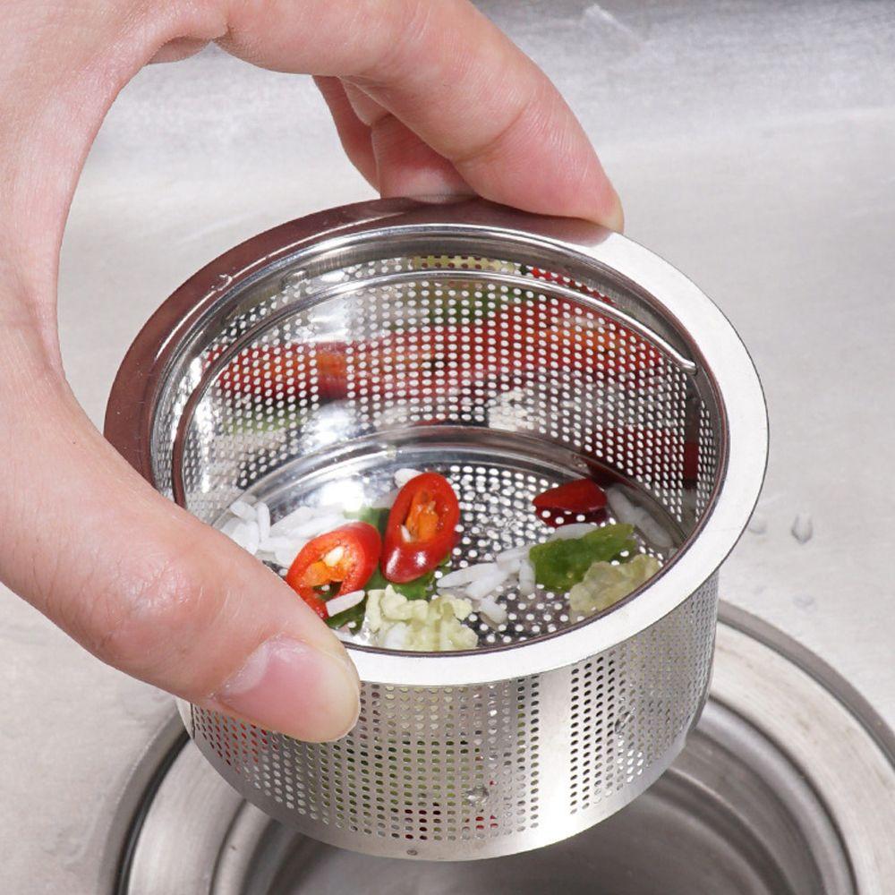 Steel Stuff Cover Waste Drainer Colander Plug Filter Basket Food Hair Stopper Sink Strainer