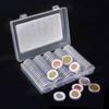 100PCS Clear Coin Holder Capsule Case with Protector Gasket Plastic Storage Box for Collectable Coins Medal Collection Supplies